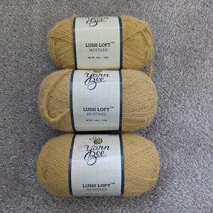 New Yarn Bee Lush Loft yarn - bundle of 3, mustard color